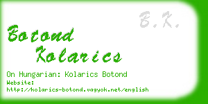 botond kolarics business card